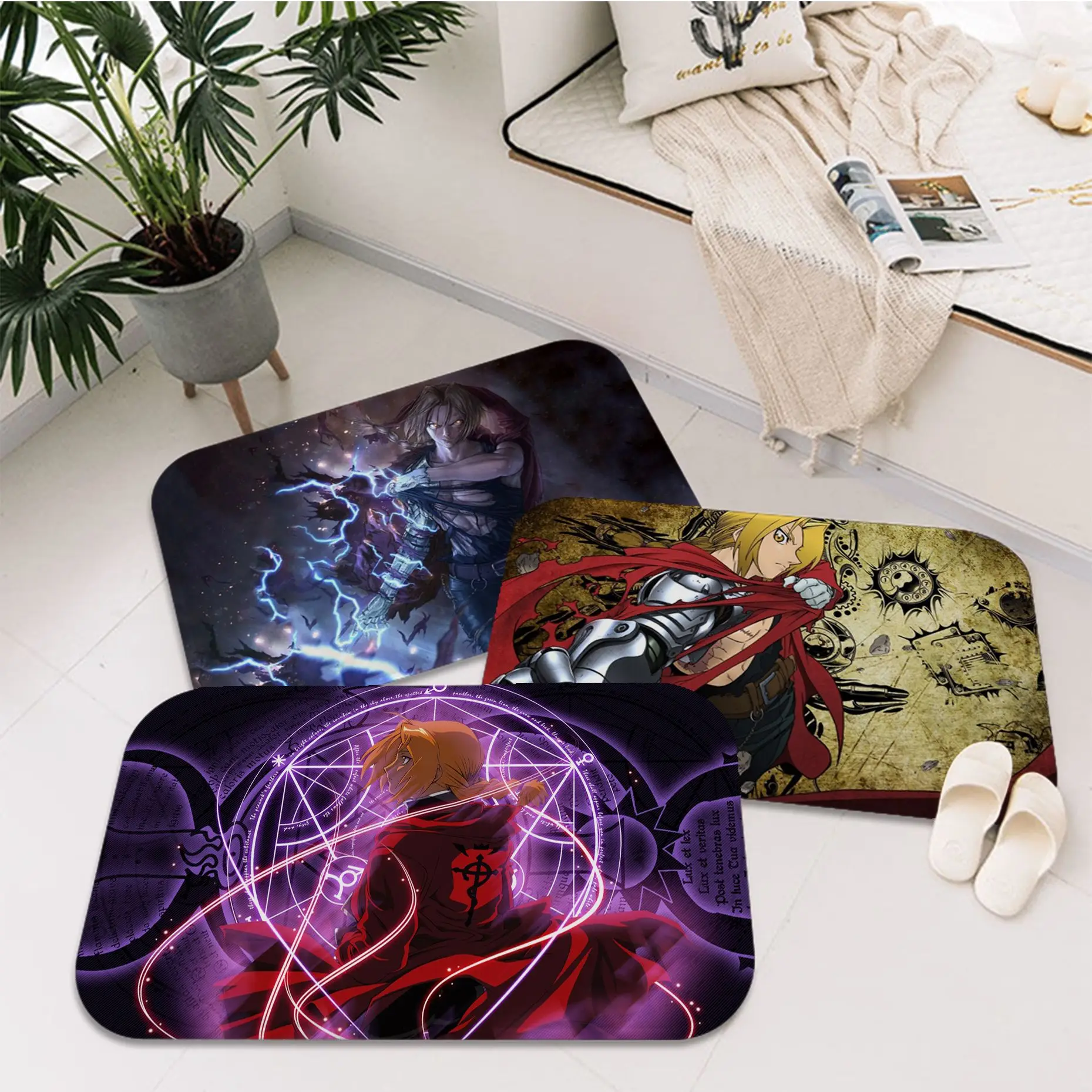 

Fullmetal Alchemist Floor Mat Washable Non-Slip Living Room Sofa Chairs Area Mat Kitchen Welcome Doormat
