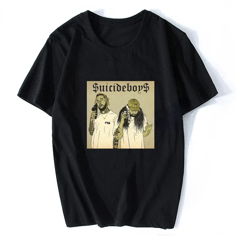 

Футболки для мальчиков с принтом $ uicideboy $, мужские и женские футболки с принтом самоубийц в стиле хип-хоп, рэп, классические крутые свободные ...