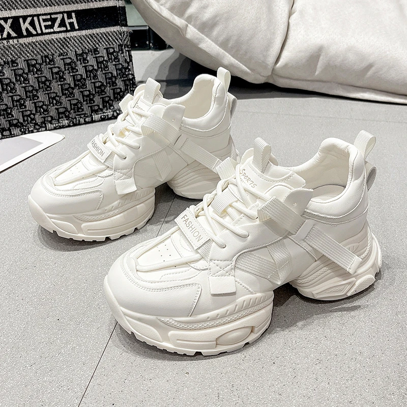 

Женские кроссовки на платформе, повседневные массивные кроссовки на высоком каблуке, 2023