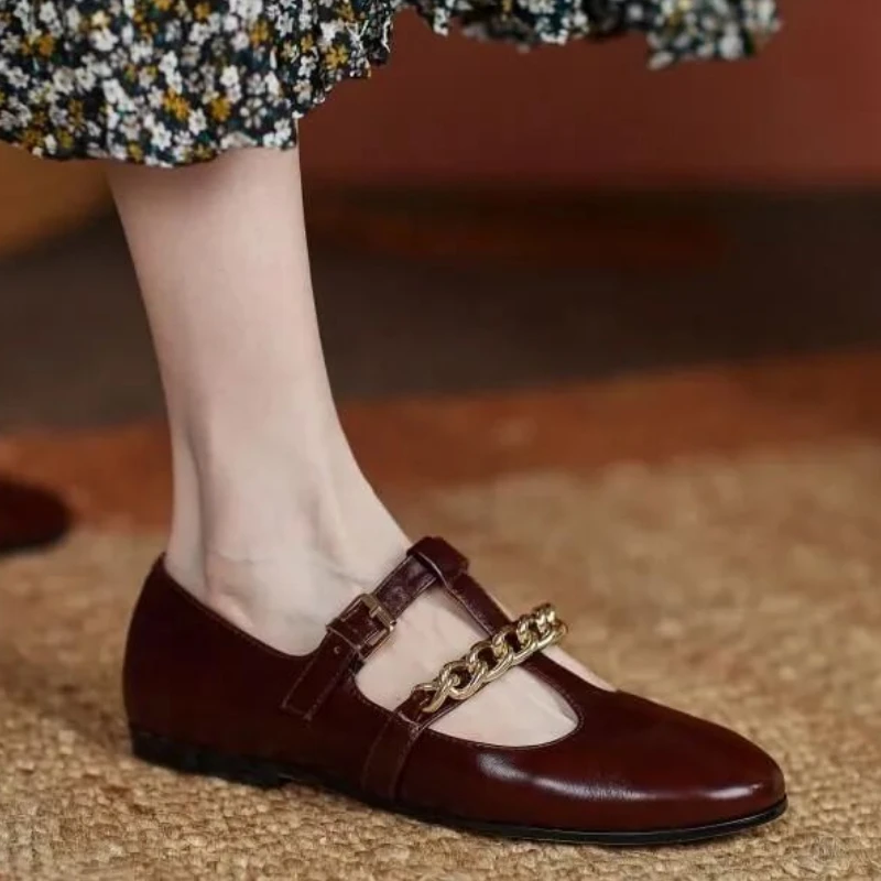 

T-Strap Buckle Strap Solid Mary Janes Platform lLow-heel Women Shoes Woman Casual Spring Autumn Pumps Black Apricot Girls Shoes