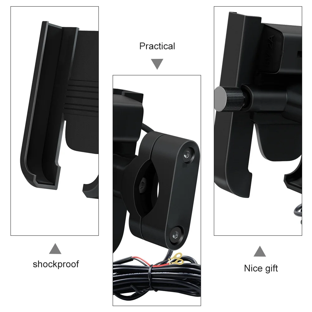 Mobile Phone Holders Car Charging Handlebar Mount Clip USB Motorcycle Aluminum Alloy Durable Mounts GPS Navigation Bracket