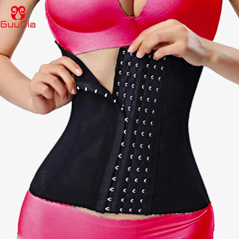GUUDIA Lumbar Support Belt 6 Rows Buckle Tummy Control Slimmer Corsets 4XL Waist Trimmer Breathable Bustiers Body Shaper Belts