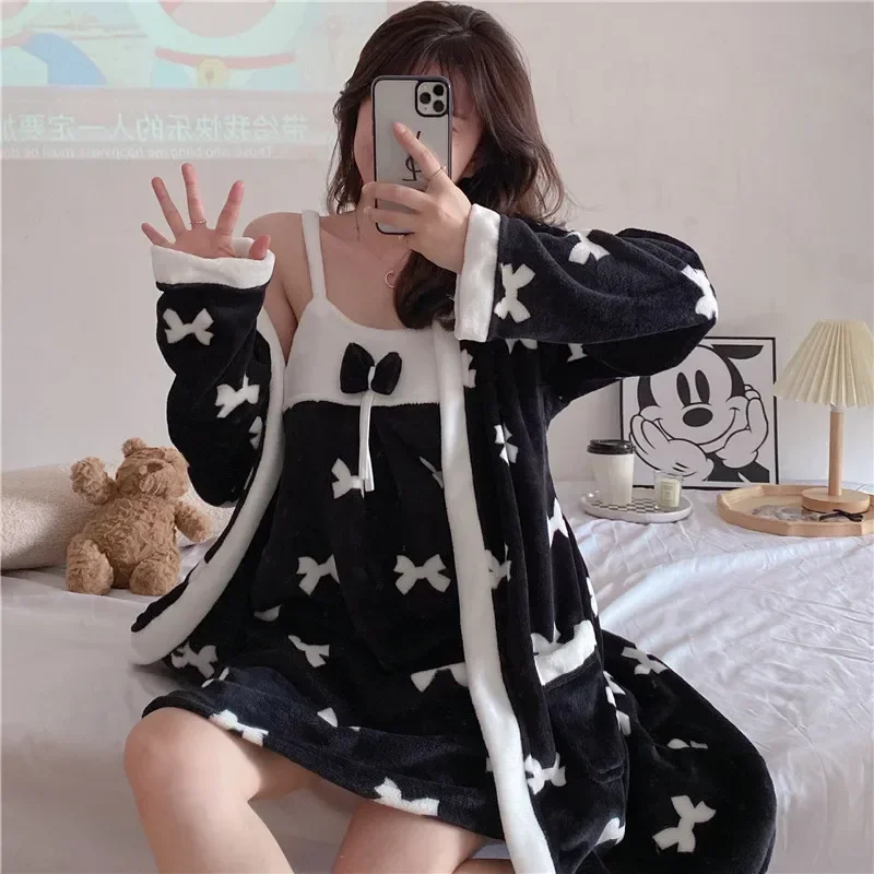 2 шт. Женские Фланелевые ночные рубашки-халаты