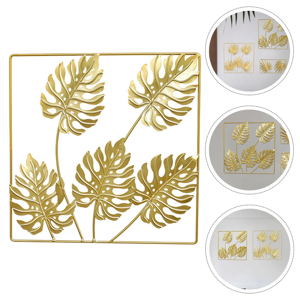 

Wallleaf Metal Decor Leaves Decoration Monstera Room Livingtray Paper Iron Goldsculpturetropical Sculptures 3D Hanging Palm