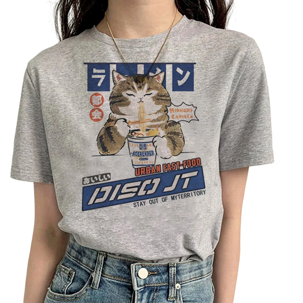 Футболка женская с забавным котом в стиле Харадзюку