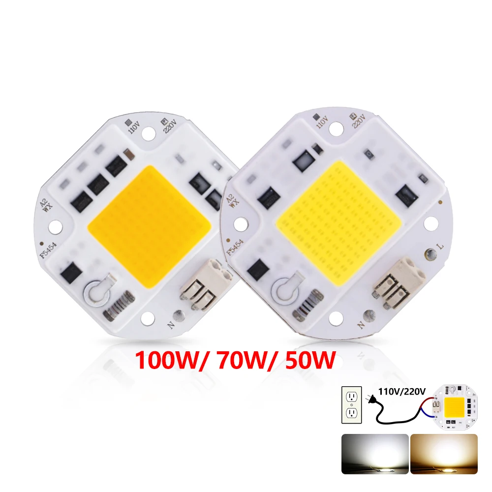 50W 70W 100W COB LED чип 220V 110V Smart IC без привода DIY прожектор лампа мощная 54 - мм
