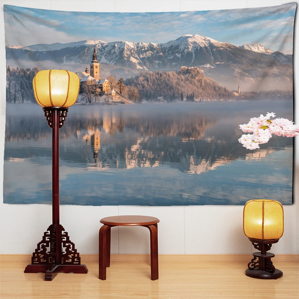 

Настенный Гобелен для церкви, снега, заснеженных гор, подвесной богемный ветер, хиппи, психоделические реки, общежитие, Современный домашни...