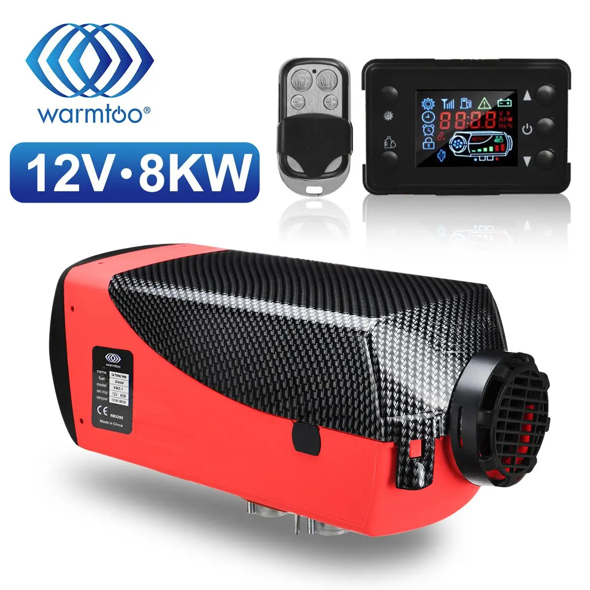 $88.82 Warmtoo Air Diesel Heater 5-8KW 12V Car Heater Great switch Parking Heater Equipped with remote control for Forklift Truck BUS