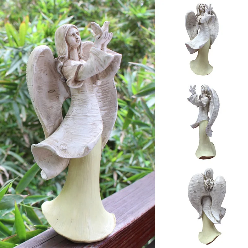 

Peace Dove Angel Sculpture Resin Crafts Decoration Guardian Angel Garden Outdoor Courtyard Lawn Decoration