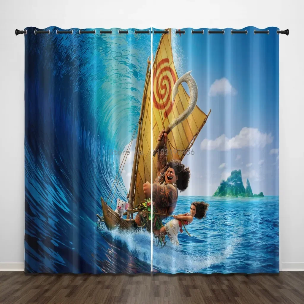 Симпатичные затемняющие шторы Моана Ститч термоизолированные Оконные Занавески