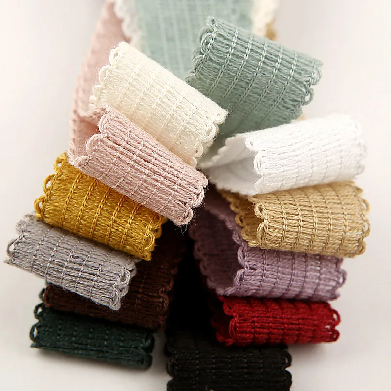 50Yards Tweed Crochet Lace Ribbon Hollow Wool Tape for DIY Hair Bow Gift Flower Wrapping Packing Materials Ribbons for Crafts