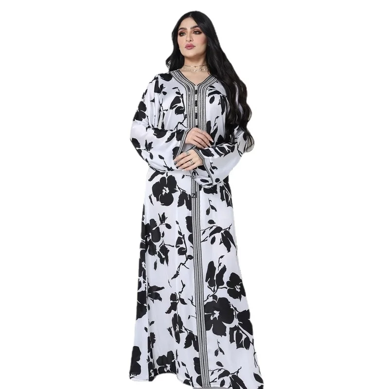 

Jalabiya Arabic Abaya Dubai Dresses for Women Moroccan Caftan Evening Party Gown Muslim Dress Kaftan Casual Islam Modest Outfit