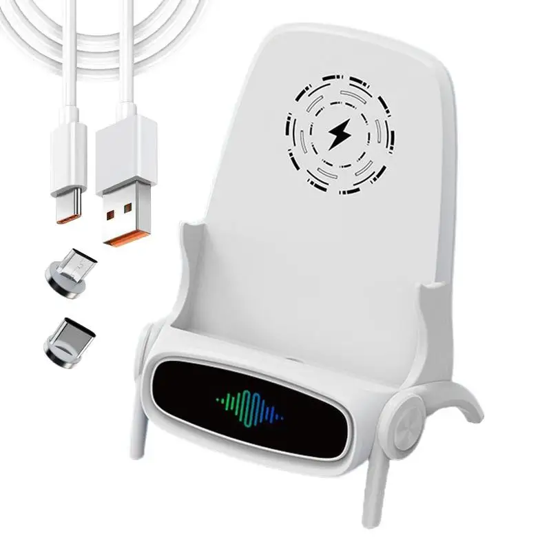 

Mini Chair 66W Charging Holder Wireless Charger Stand Vent Holes Design Charging Supplies For 4.5-11 Inch Mobile Phones Tablet