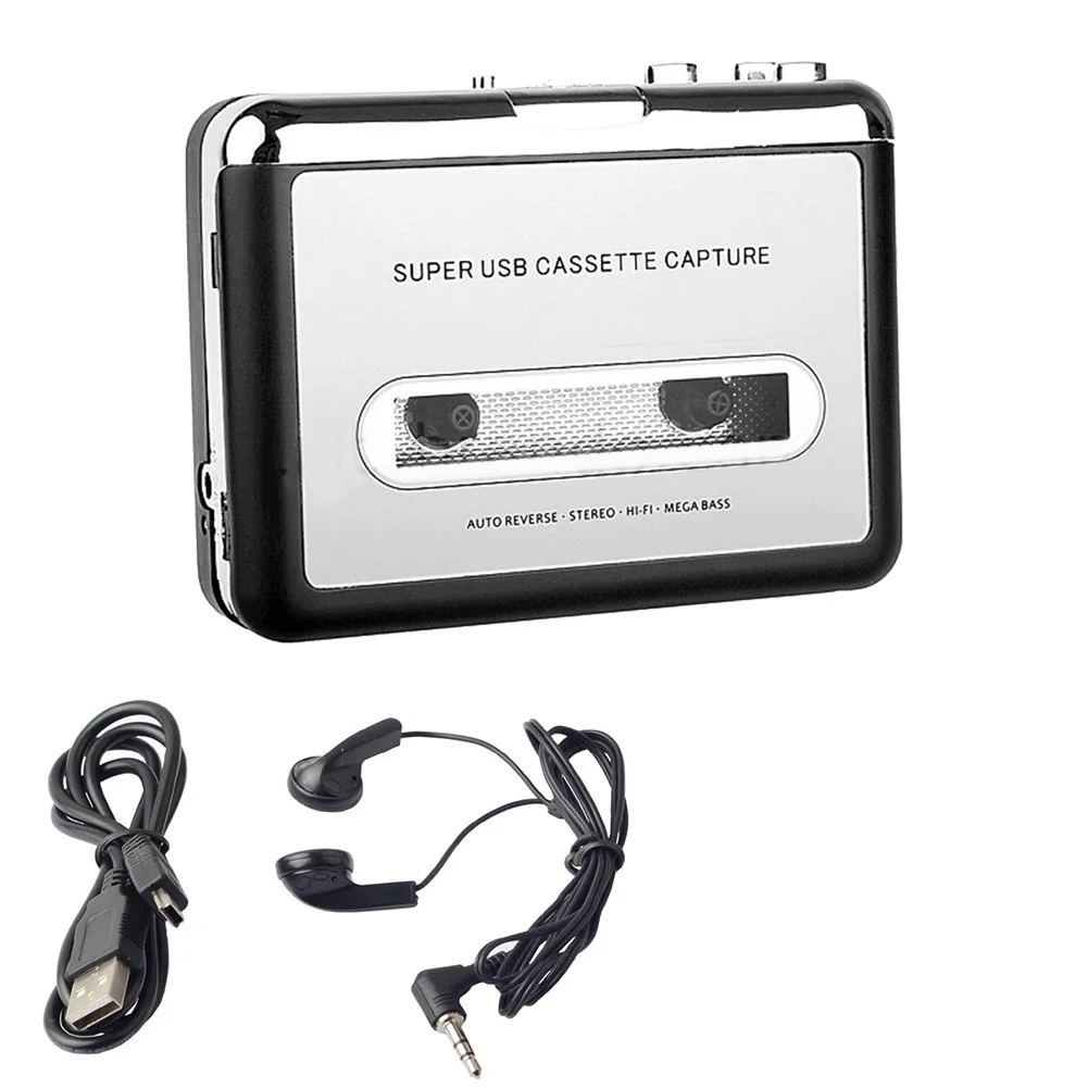 

Portable Tape Player To PC USB Cassette WAV MP3 CD File Converter Capture Digital Audio Music Player Tape Cassette Recorder