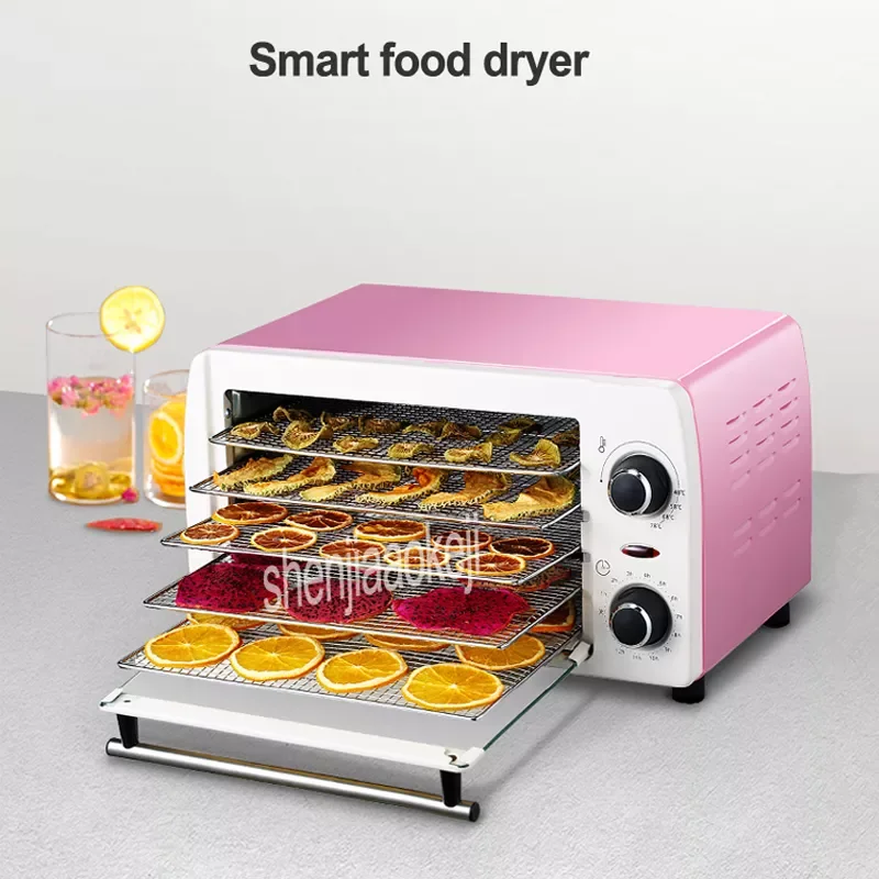 

Кухонный Дегидратор с 5 лотками, 300 Вт, с интеллектуальной системой двойного управления для вяленых, фруктов, овощей и орехов