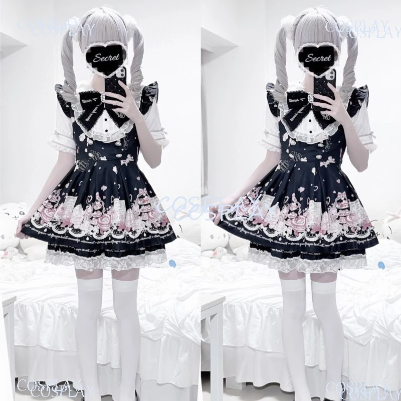 Фото Японское платье Ryousangata Sweet Dress с короткими рукавами и матросским воротником, милый наряд для чаепития в стиле кей для женщин. №4