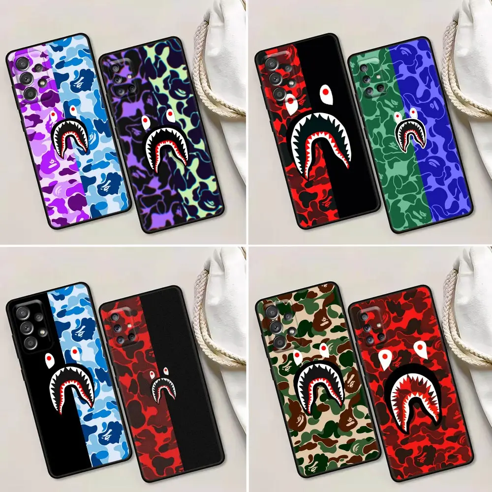 

Luxury Sharks Design B-B-apes Black Case For Samsung Galaxy A52 A73 A53 A52S A72 A71 A51 A41 Note 20 Ultra 10 9 8 Silicone Cover