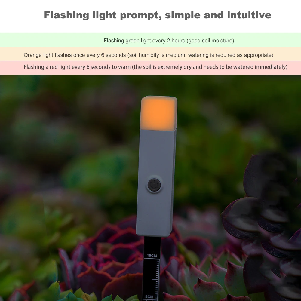 

Home Plants Soil Moisture Meter Farm Reminder Greenhouse Potted Outdoor Detector With Flashing Light Flower Lawn Humidity Sensor
