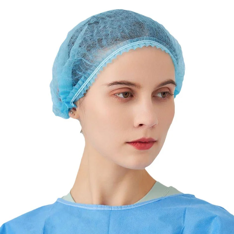 

100Pack Disposable Bouffant Caps 21" Stretch Dustproof Hairnets Head Cover Unisex Food Service Salon Home Baking Bath Shower Cap