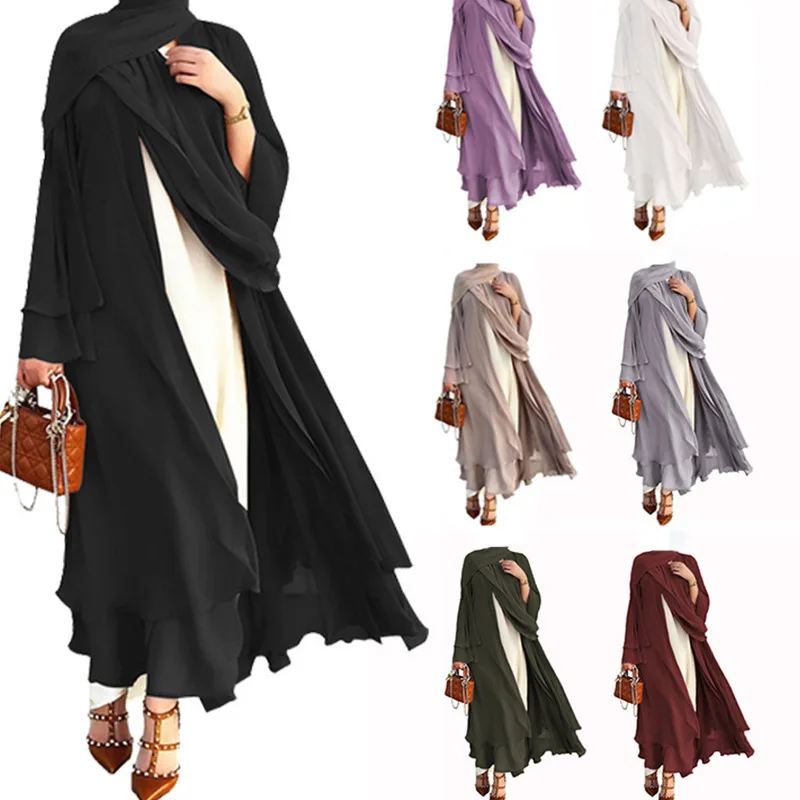 

Dubai Abaya Turkish Dresses Oversized Chiffon Muslim Islam Clothing Women Dress Jilbab Women Long Robe Kaftan Femme Musulman