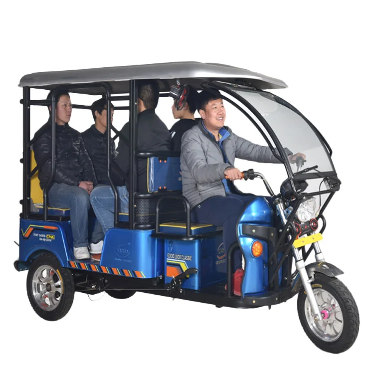 

New Style 4 Adult Seat Philippine Bajaj Tuk Tuk Three Wheel Taxi With Roof Passenger Tricycle India Electric Rickshaw