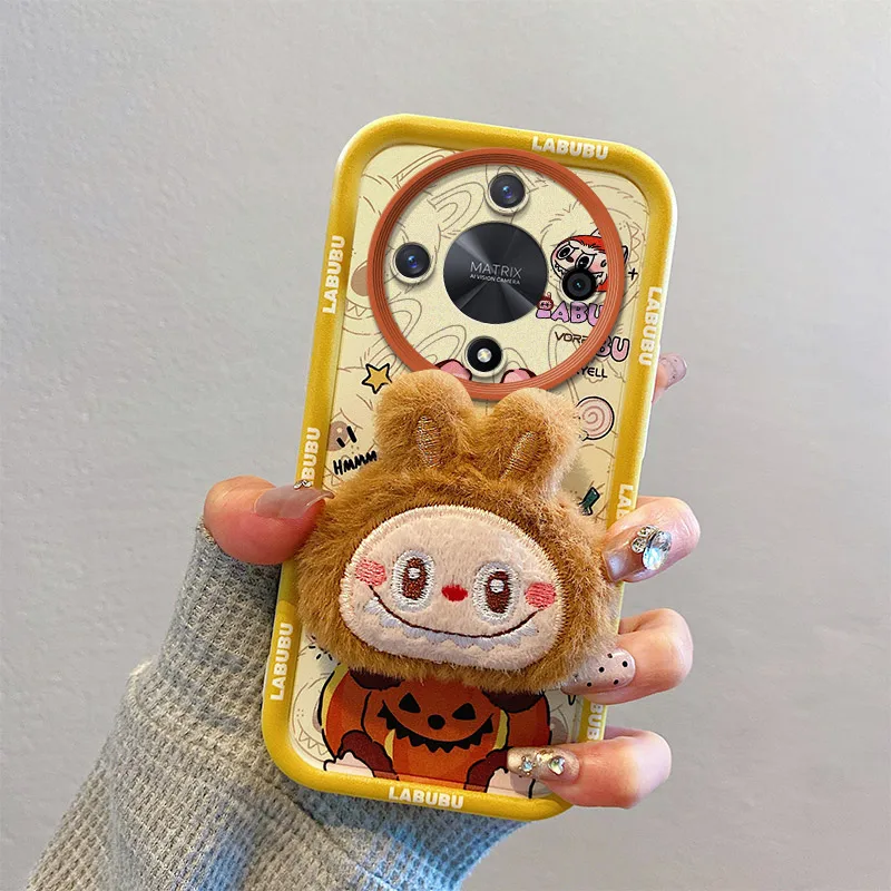3D мультфильм прекрасный плюшевый чехол с подвеской в виде веревки Labubu аксессуары