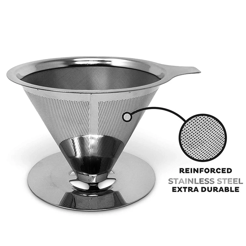 

Reusable Coffee Filters Durable Stainless Steel Mesh Coffee Filters Coffee Funnel Baskets Coffee Strainer Coffee Gadgets