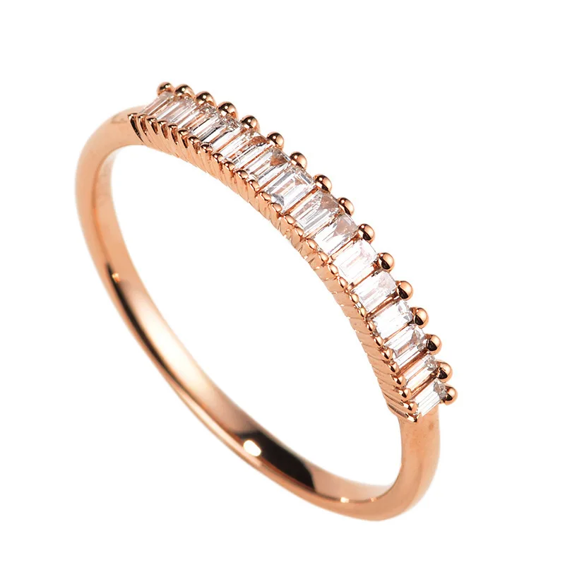 

Milangirl Ladies Minimalist Thin Rings for Women Wedding Brilliant AAA CZ Cubic Zircon High Quality Female Finger Ring Jewelry