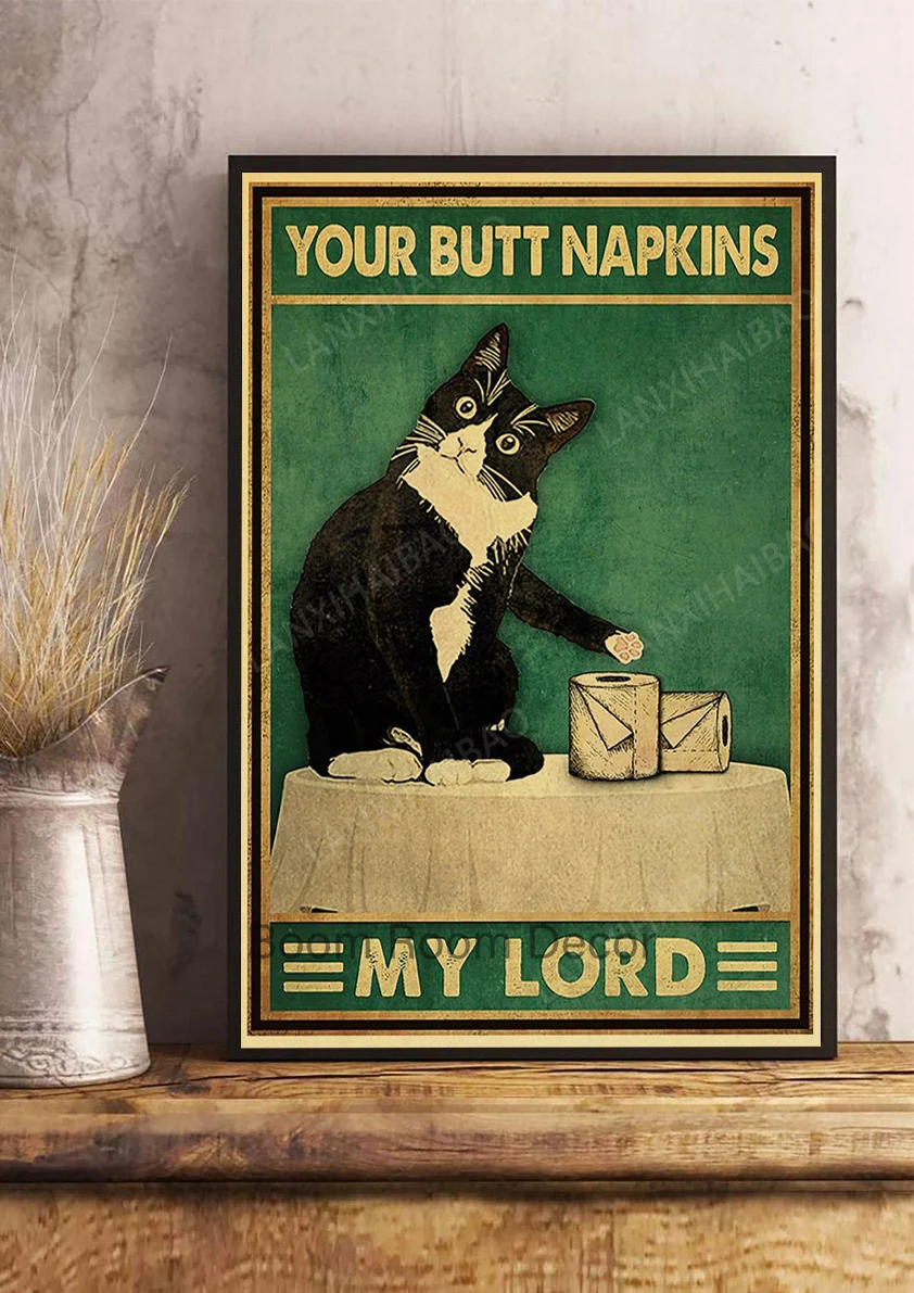 

Настенная картинка "Черная кошка", крафт-бумага