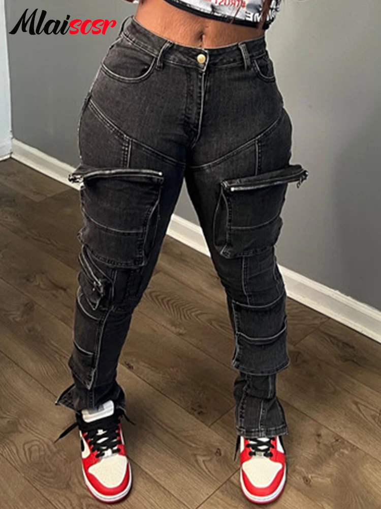 Mlaiscsr винтажные черные узкие эластичные джинсовые брюки-карандаш женские