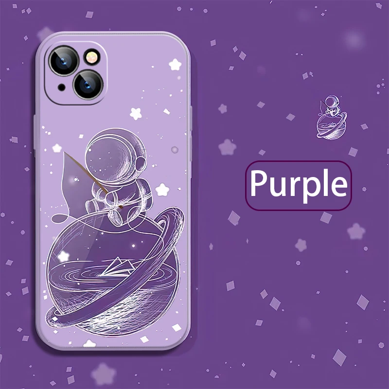 

Phone Case For iPhone 11 12 Pro MAX Mini 13 Pro MAX 6 6S 7 8 Plus X XS MAX XR SE 2020 Cute Creative Spaceman TPU Silicone Cover