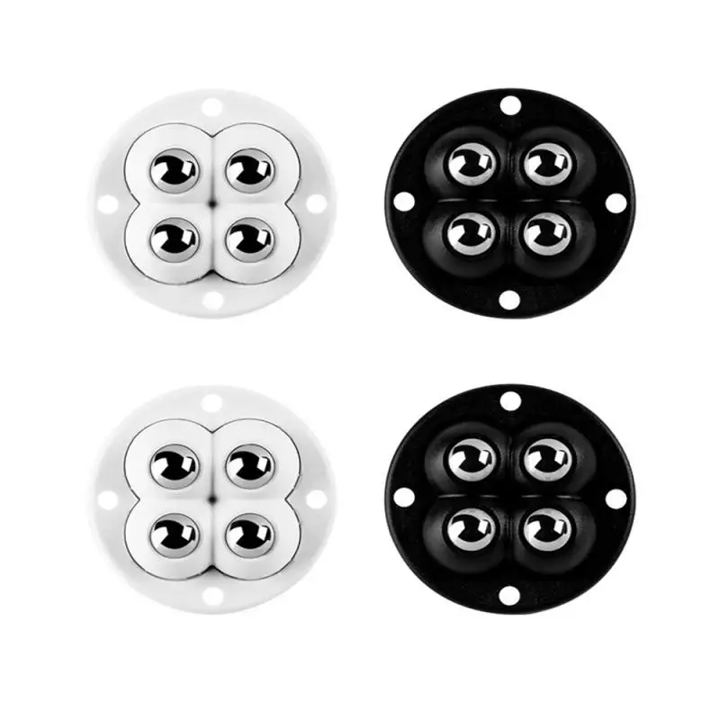 

Mute 4 Beads Ball Universal Wheel Self Adhesive Pulley Base For Furniture Storage Box Bedside Table Move Accessories 2023