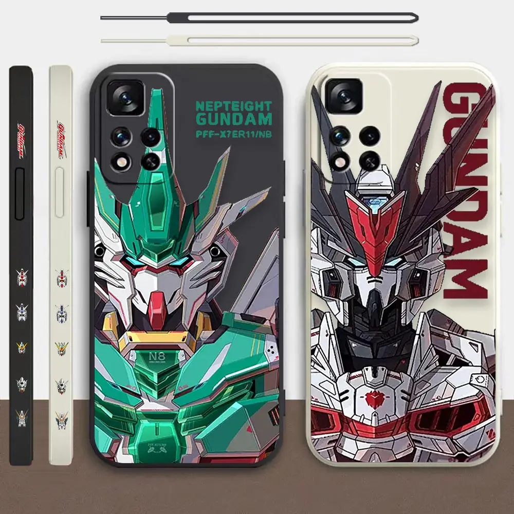 

G-Gundam Cartoon Case For Redmi K60E K60 K50 K40S K40 K30 K20 12C 10C 9A 9 8A 8 10X 10A 10 Pro 4G 5G Liquid Left Rope Cover Capa