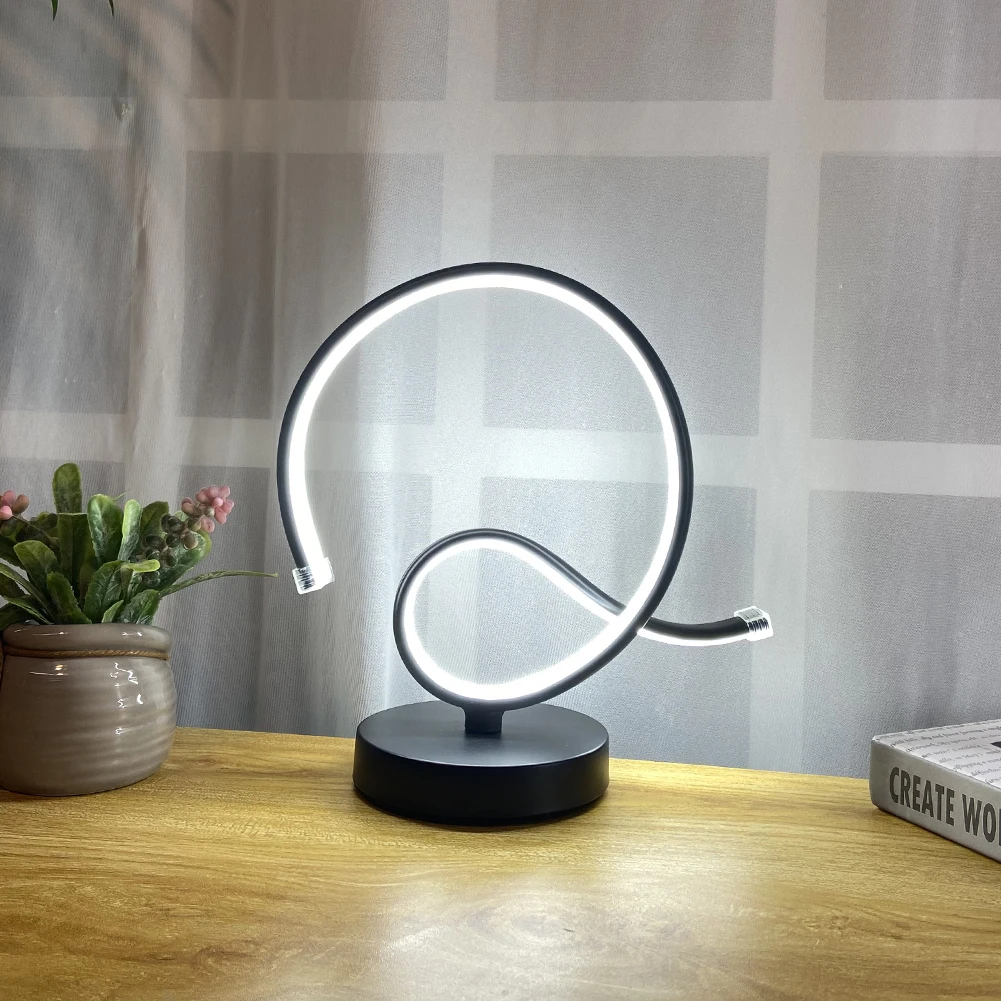 

Creative LED Table Desk Lamp Modern LED Lamp Bedside Spiral Night Light Indoor Bedside Table Decorative Lighting Fixture