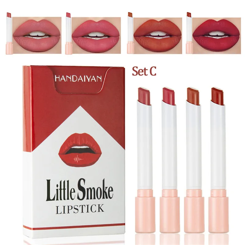 Креативная губная помада для сигарет 1/4 шт./компл. 12 цветов бархатная матовая