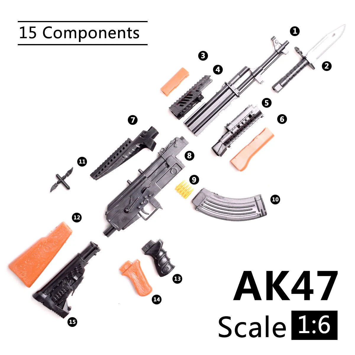 Игрушечная винтовка AK47 в масштабе 1/6 модель пластикового пистолета сборе пазлы