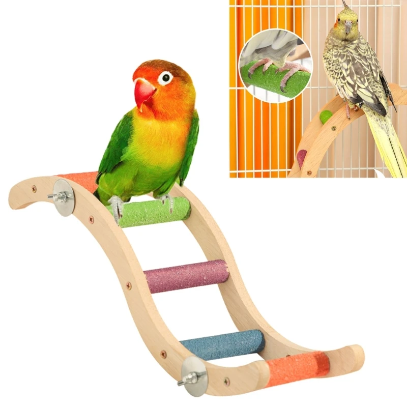 

Natural Wood Bird Perch Stand Ladder Scratcher Branch Perch for Parrotss Parakeets Toy Branch Bird Cage Accessories