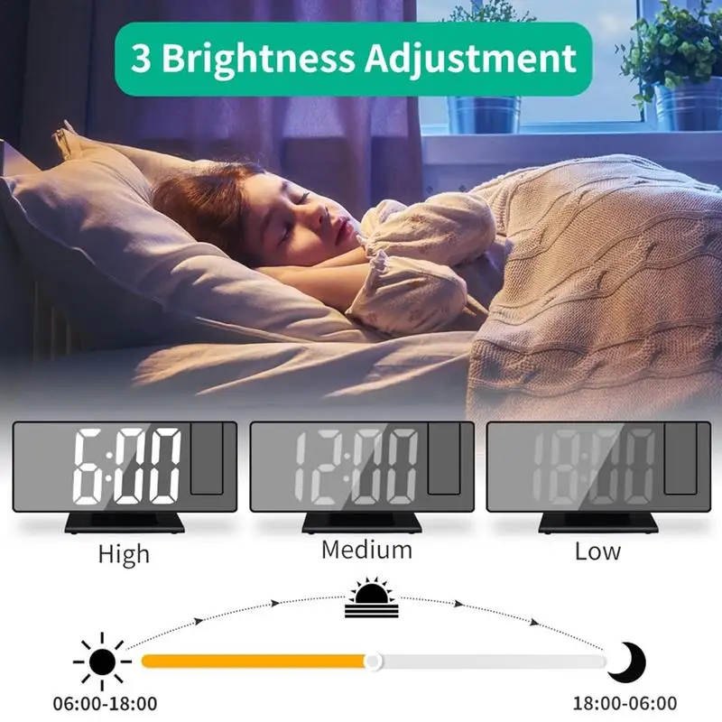 Проектор для спальни многофункциональные проекционные часы с 8-дюймовым