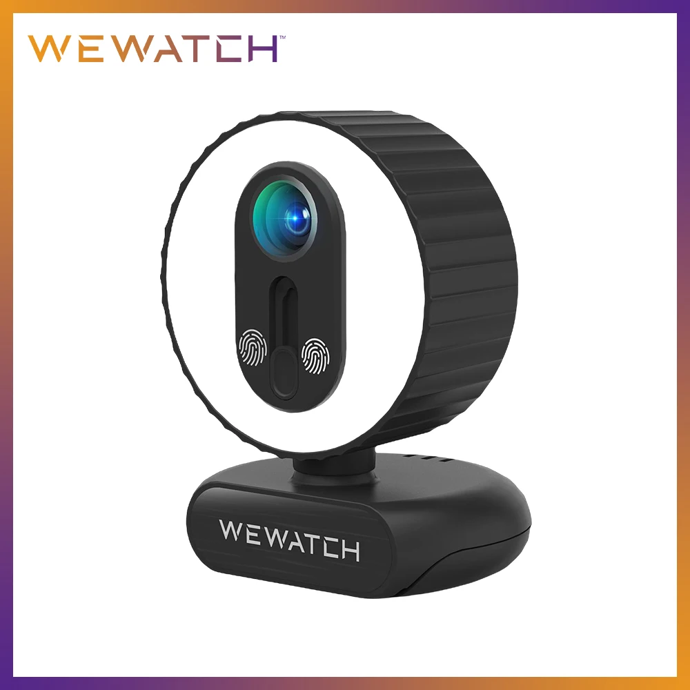 

WEWATCH PCF3 1080P FHD Webcam Video Webcams Dual-microphone Ring Light Auto Focus Privacy Cover Web Cam for Livestreaming