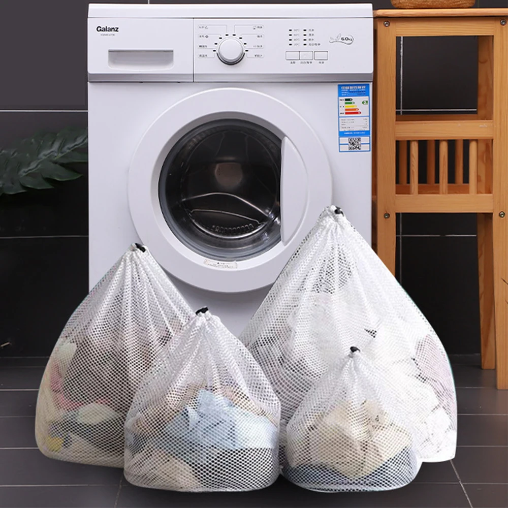 

Drawstring Large Washing Laundry Bag Mesh Organizer Net Dirty Bra Socks Underwear Shoe Strong Washing Machine Thicken Net Bag