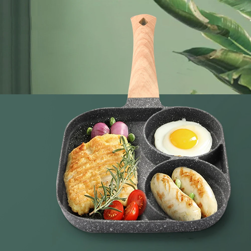 

2/4 Holes Frying Pot Pan Aluminum Alloy Omelet Pan Non stick Egg Dumpling Ham Pancake Steak Breakfast Maker Kitchen Cookware