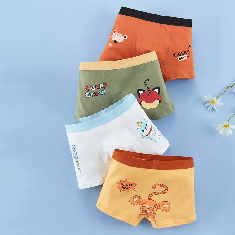 

1/4Pcs/Lot 2023 new Children Boys Underwear Cartoon Animals Kids Shorts Panties Toddler Boxers Teenagers Cotton Soft Underpants