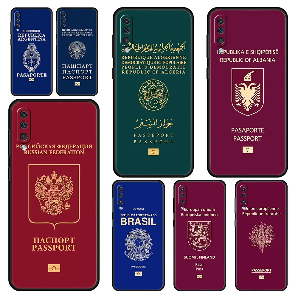 

Algeria Russia Passport Phone Case For Samsung Galaxy A52 A50 A70 A10 A30 A40 A20S A20E A02S A12 A22 A72 A42 A32 5G A04s Cover