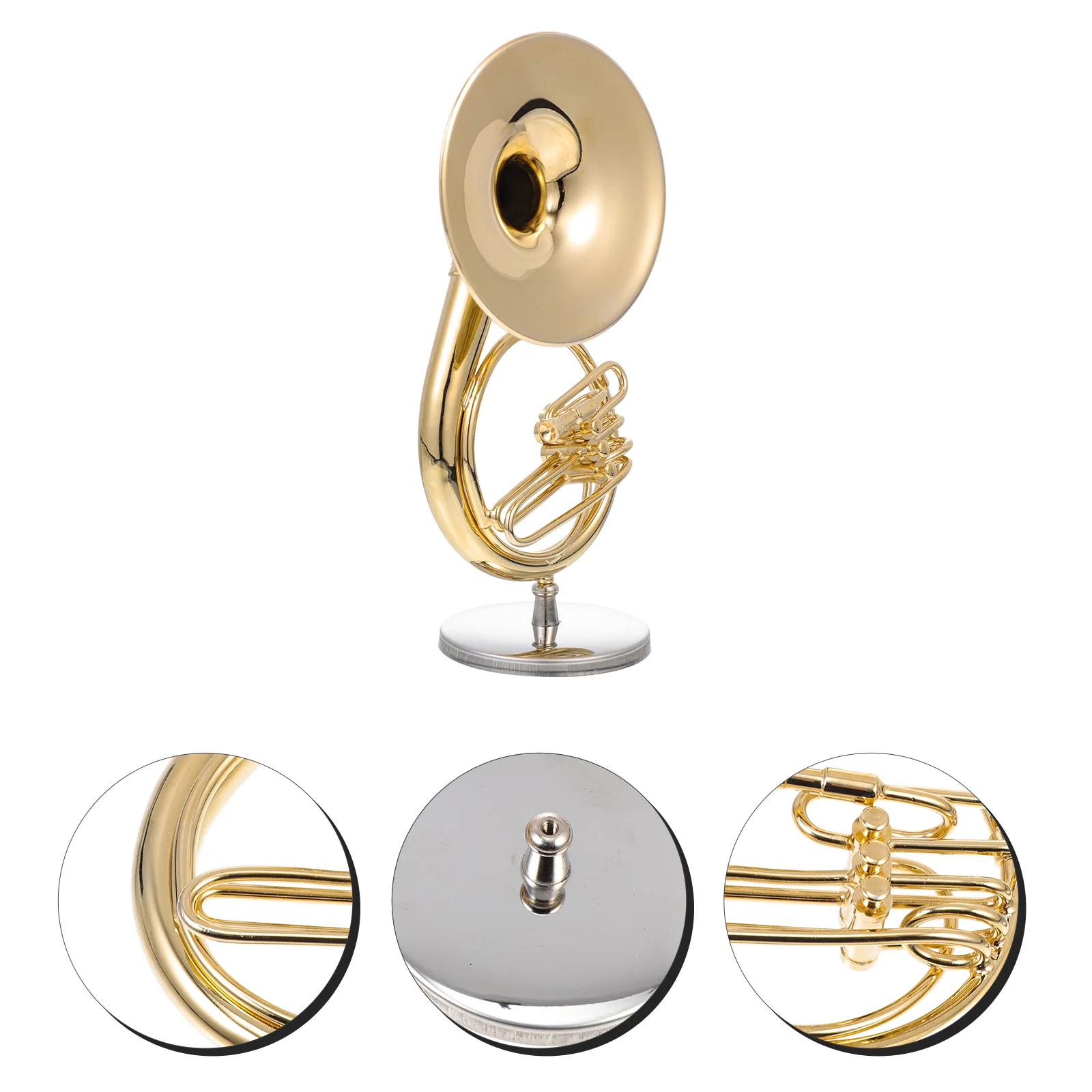 

Musical Instrument Model Decor Small Realistic Large Delicate Adornment Desktop 24k Gold Plated Copper Sousaphone Office