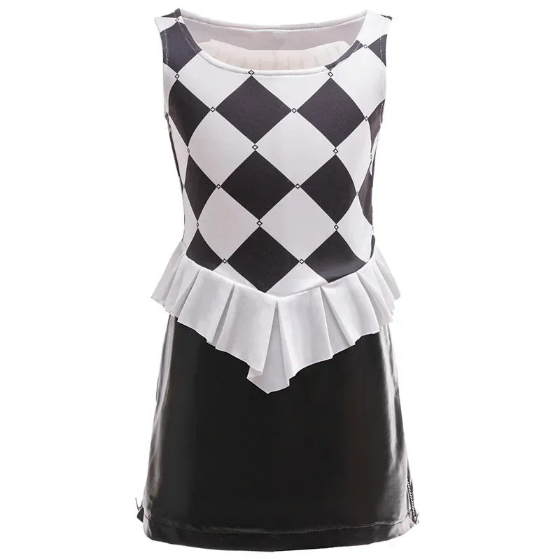 Детский красный костюм клоуна из куртки костюмы на Хэллоуин для девочек платье в