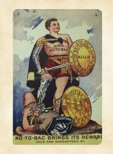 старый ретро Кинь Курение не спит убивает табак Никотин мертвый металлический