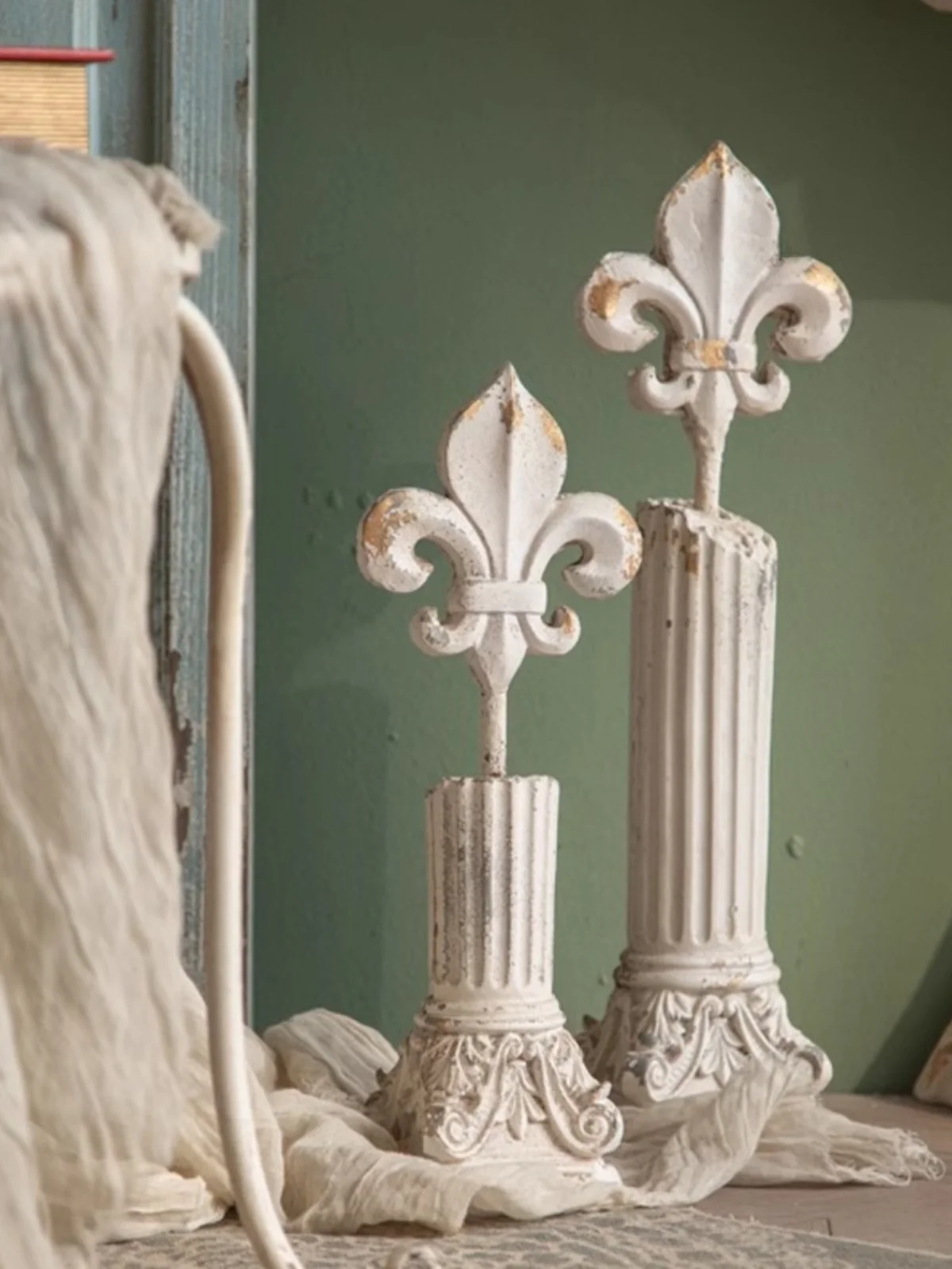 Элегантный декор колонны Fleur De Lis оксид магния белый орнамент классический для