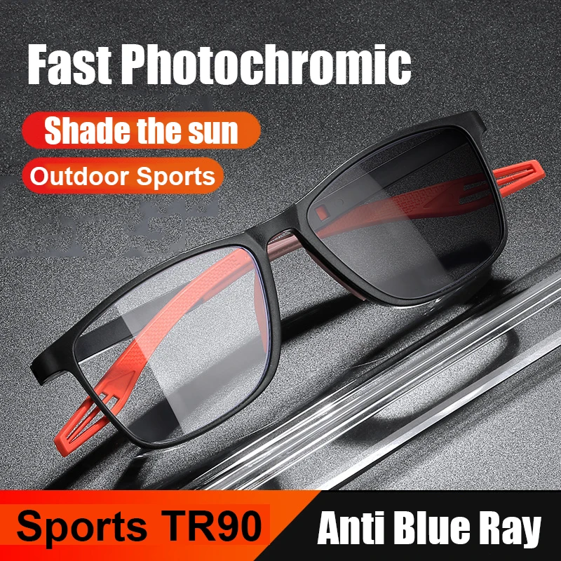 

Модные фотохромные очки для чтения TR90 для мужчин и женщин, ультратонкие, с защитой от синего света, с защитой от усталости, в полной оправе, деловые очки от 0 до + 600