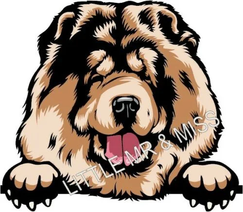 

For CHOW Peeking Dog Breed Colour Window Wall Mug Sticker w/proof