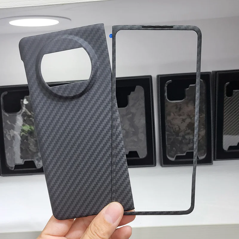 2 in 1 Genuine Real Carbon Fiber Slim Case For Huawei Mate X3 Anti-Fingerprint Matte Matex3 Ultra Thin Aramid Fiber Armor Cover